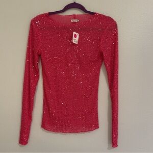**SOLD** Free People Sequin Long Sleeve Top